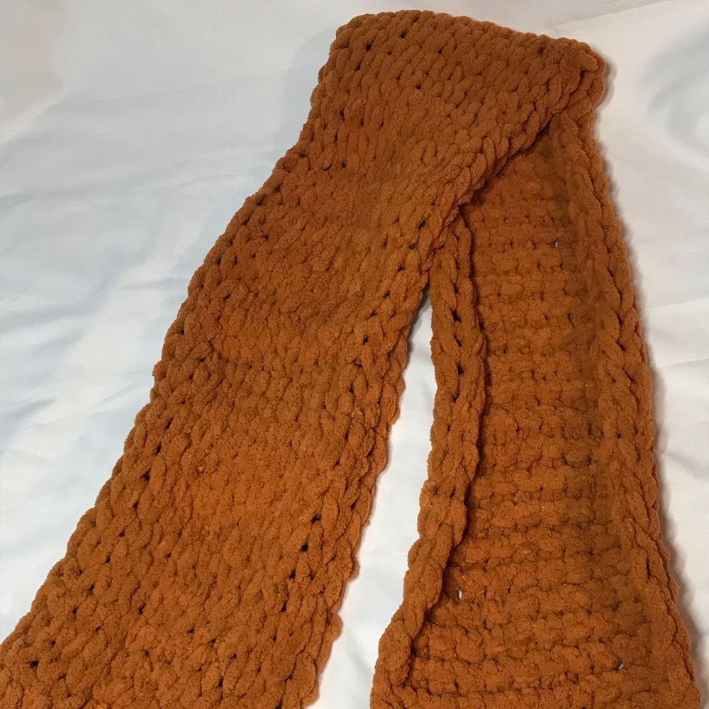 Handmade scarf using Bernat Alize Blanket ez Yarn
